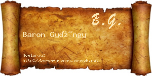 Baron Gyöngy névjegykártya